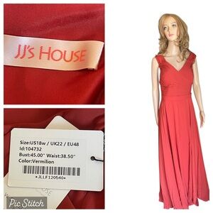 JJ’s House Vermilion Dress Size 18W
Bust 45” Waist 38.50”